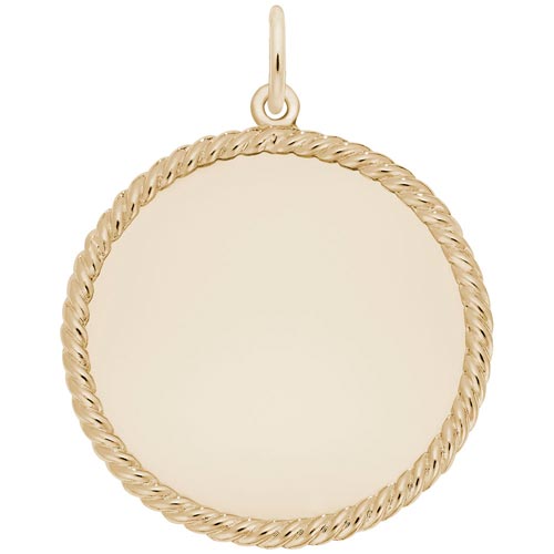Gold Plated Large Rope Disc Charm by Rembrandt Charms