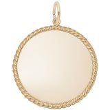 Gold Plated Extra Large Rope Disc Charm by Rembrandt Charms