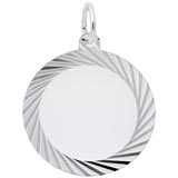 14K White Gold Large Faceted Disc Charm by Rembrandt Charms