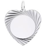 Sterling Silver Large Faceted Heart Charm by Rembrandt Charms
