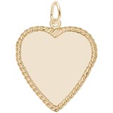 10K Gold Large Classic Rope Heart Charm by Rembrandt Charms