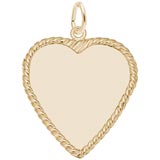 14K Gold Large Classic Rope Heart Charm by Rembrandt Charms