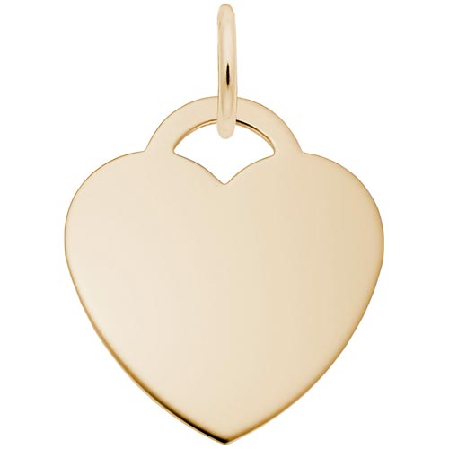 Gold Plated Large Classic Heart Charm by Rembrandt Charms