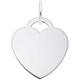 14k White Gold Large Classic Heart Charm by Rembrandt Charms
