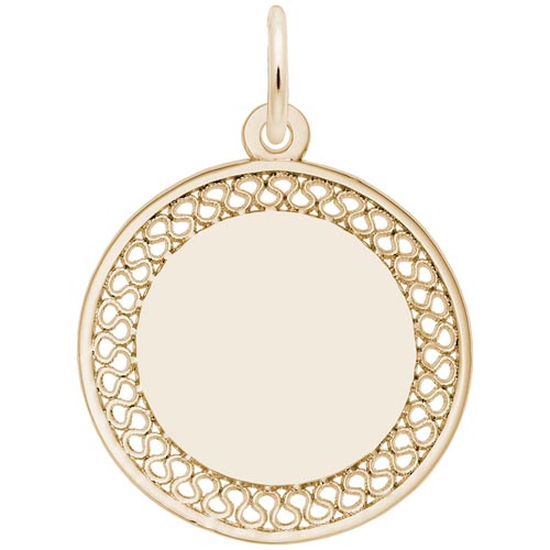 Gold Plated Medium Filigree Disc Charm by Rembrandt Charms