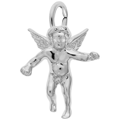 Rembrandt Cherub Angel Charm, Sterling Silver Rembrandt Cherub Angel Charm, Sterling Silver