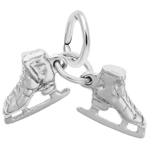 14K White Gold Ice Skates Accent Charm by Rembrandt Charms 14K White Gold Ice Skates Accent Charm by Rembrandt Charms