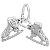 Rembrandt Ice Skates Accent Charm, Sterling Silver