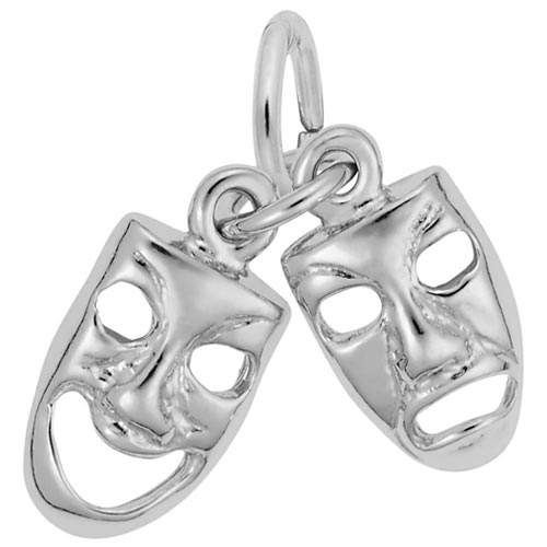 14K White Gold Comedy & Tragedy Masks Accent by Rembrandt Charms 14K White Gold Comedy & Tragedy Masks Accent by Rembrandt Charms