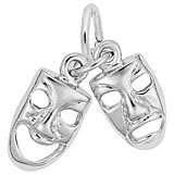 Rembrandt Comedy & Tragedy Masks Accent Charm, 14K White Gold