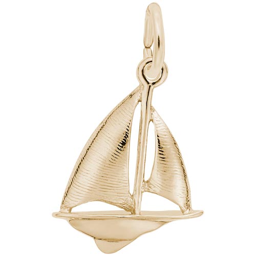 10K Gold Sloop Sailboat Charm by Rembrandt Charms 10K Gold Sloop Sailboat Charm by Rembrandt Charms