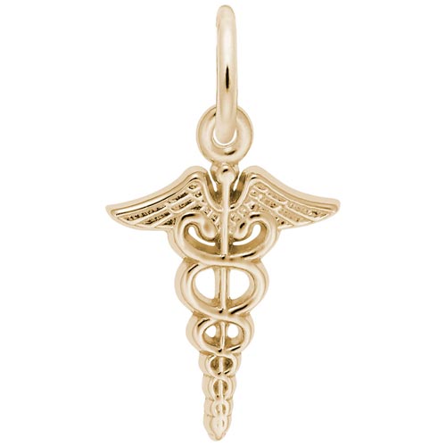 10K Gold Small Caduceus Charm by Rembrandt Charms 10K Gold Small Caduceus Charm by Rembrandt Charms