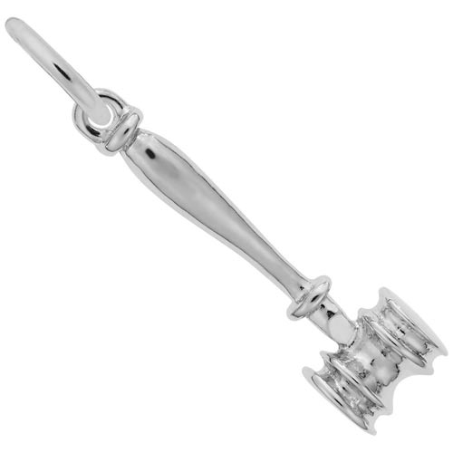 14K White Gold Gavel Charm by Rembrandt Charms 14K White Gold Gavel Charm by Rembrandt Charms