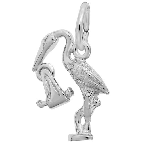 Sterling Silver Stork Charm by Rembrandt Charms Sterling Silver Stork Charm by Rembrandt Charms