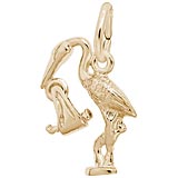 Rembrandt Stork Charm, 10K Yellow Gold