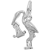 Rembrandt Stork Charm, 14K White Gold