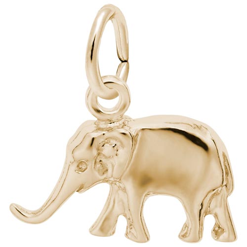 Rembrandt Small Elephant Charm, 14K Yellow Gold
