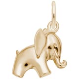 Rembrandt Baby Elephant Charm, 10K Yellow Gold