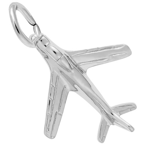 14K White Gold Military Plane Charm by Rembrandt Charms 14K White Gold Military Plane Charm by Rembrandt Charms