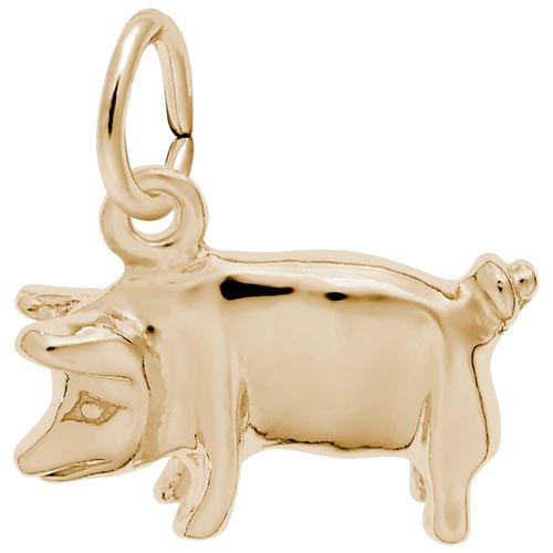 Rembrandt Pig Charm, 14K Yellow Gold