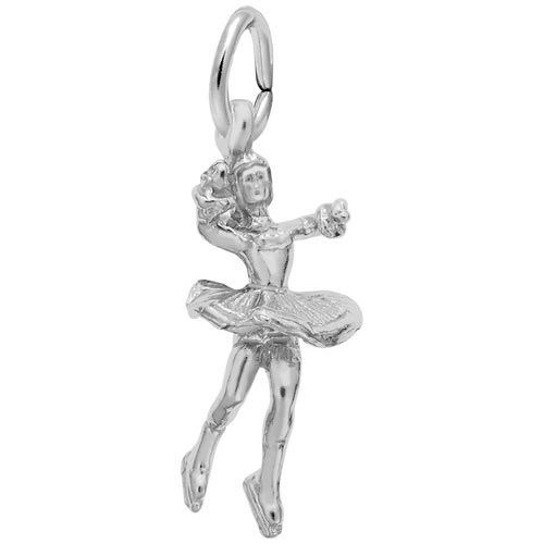 14K White Gold Twirling Ice Skater Charm by Rembrandt Charms 14K White Gold Twirling Ice Skater Charm by Rembrandt Charms