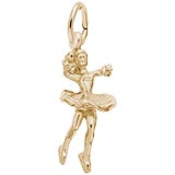 Rembrandt Twirling Ice Skater Charm, 10K Yellow Gold