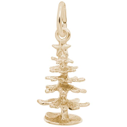 Rembrandt Small Christmas Tree Charm, 10K Yellow Gold