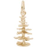 Rembrandt Small Christmas Tree Charm, 14K Yellow Gold