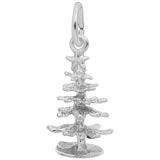 Rembrandt Small Christmas Tree Charm, 14K White Gold