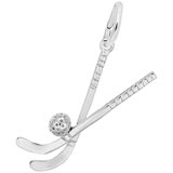 Rembrandt Field Hockey Sticks Charm, 14k White Gold