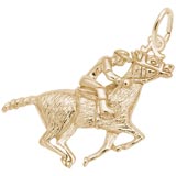 Rembrandt Horse and Jockey Charm, Gold Plate