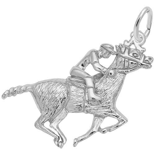 Sterling Silver Horse and Jockey Charm by Rembrandt Charms Sterling Silver Horse and Jockey Charm by Rembrandt Charms