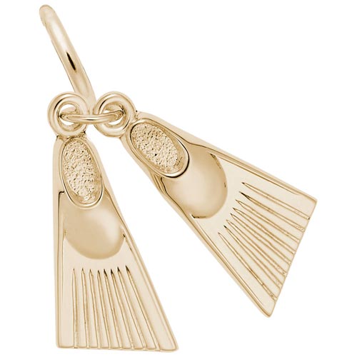 Gold Plate Swim Fins Charm by Rembrandt Charms Gold Plate Swim Fins Charm by Rembrandt Charms