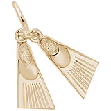 14K Gold Swim Fins Charm by Rembrandt Charms