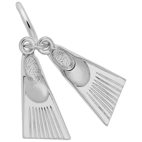14K White Gold Swim Fins Charm by Rembrandt Charms