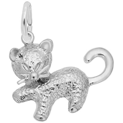 14K White Gold Kitten Charm by Rembrandt Charms 14K White Gold Kitten Charm by Rembrandt Charms