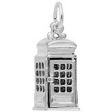 14K White Gold Phone Booth Charm by Rembrandt Charms