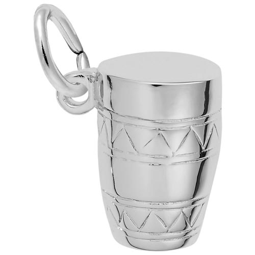 14K White Gold Bongo Drum Charm by Rembrandt Charms 14K White Gold Bongo Drum Charm by Rembrandt Charms