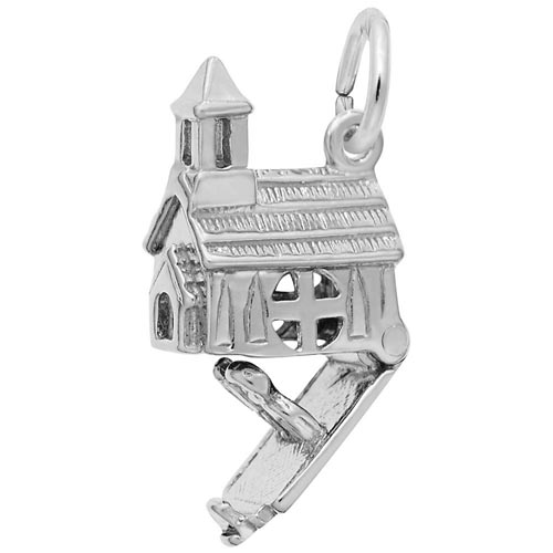 Rembrandt Church Charm - Opens, 14K White Gold Rembrandt Church Charm - Opens, 14K White Gold