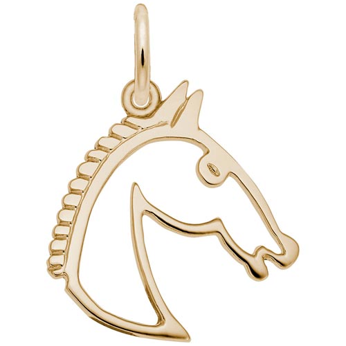 14K Gold Flat Horse Head Charm by Rembrandt Charms