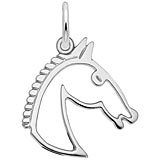 14K White Gold Flat Horse Head Charm by Rembrandt Charms
