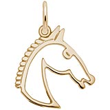 14K Gold Flat Horse Head Charm by Rembrandt Charms