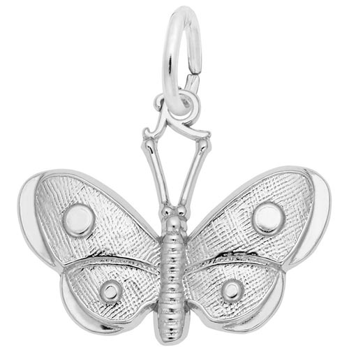 14K White Gold Spotted Wings Butterfly Charm by Rembrandt Charms 14K White Gold Spotted Wings Butterfly Charm by Rembrandt Charms