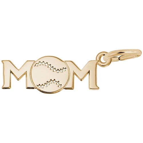 14K Gold Baseball Mom Charm by Rembrandt Charms