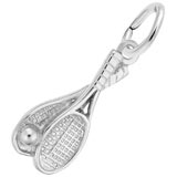 14K White Gold Tennis Racquet Pair Charm by Rembrandt Charms