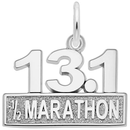 14k White Gold 13.1 Marathon Charm by Rembrandt Charms 14k White Gold 13.1 Marathon Charm by Rembrandt Charms