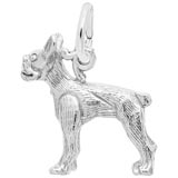 14K White Gold Boston Terrier Charm by Rembrandt Charms