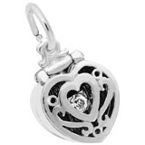 Heart Engagement Ring Box Charm
