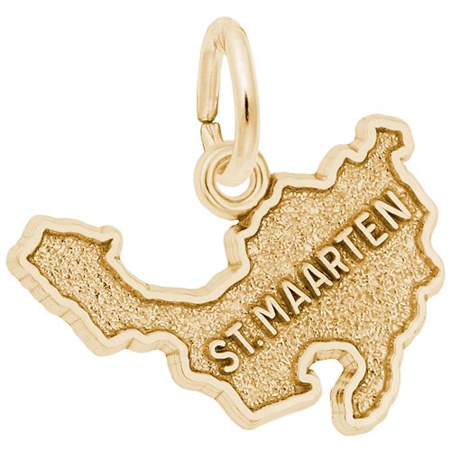 14K Gold St. Maarten Island Map Charm by Rembrandt Charms