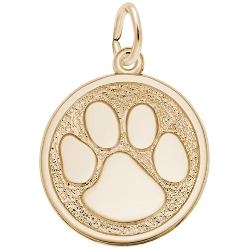 14k Gold Paw Print Charm by Rembrandt Charms